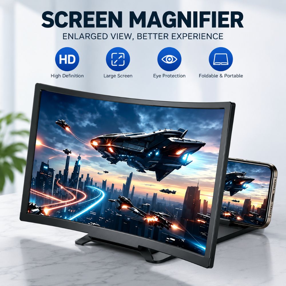 Matte Anti Glare Screen - 12 inch 3D-schermvergroter met beugel, Fresnel-lens,