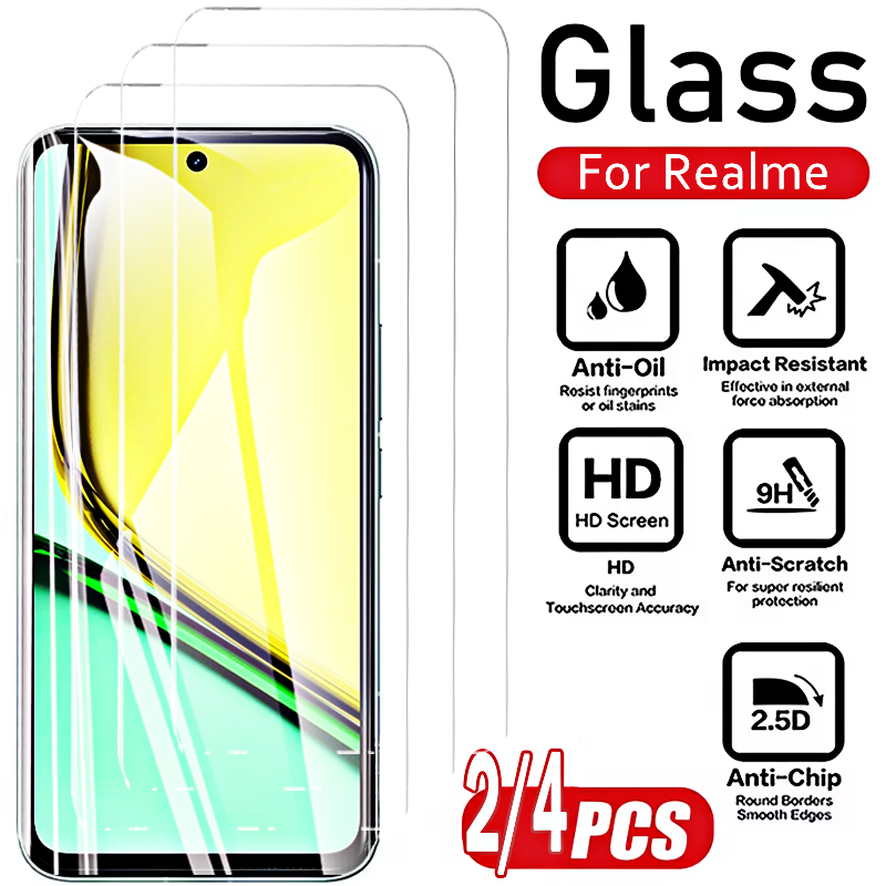 Realme C67 - 2/4PCS Front Gehard Glas voor Realme