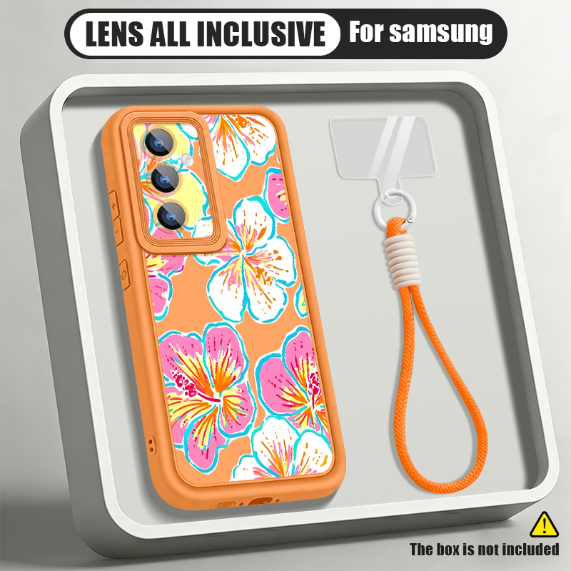 Samsung Galaxy A55 - Bloemenpatroon Lanyard Telefoonhoesje Voor Samsung Galaxy
