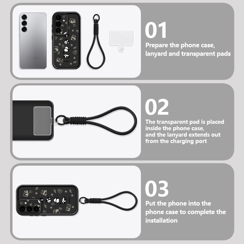 Cartoon Panda Patroon Lanyard  - Samsung Galaxy A55 recensie en prijs