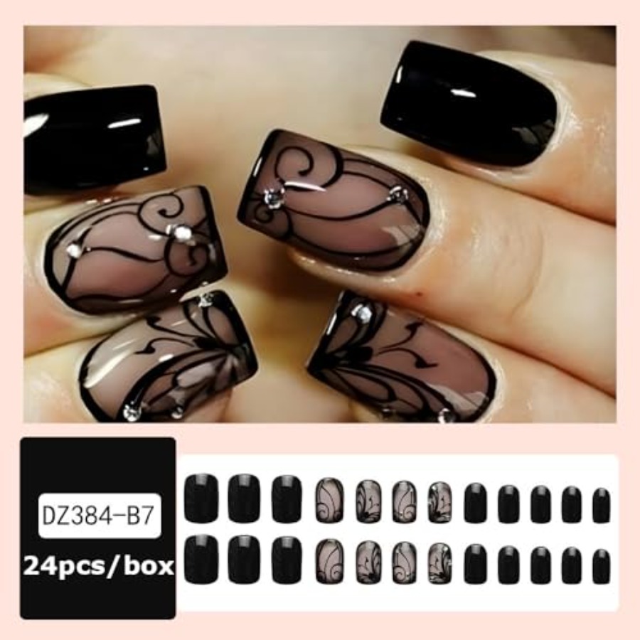 Korte vierkante opzetnagels nu - Full Cover Adhesive recensie en prijs